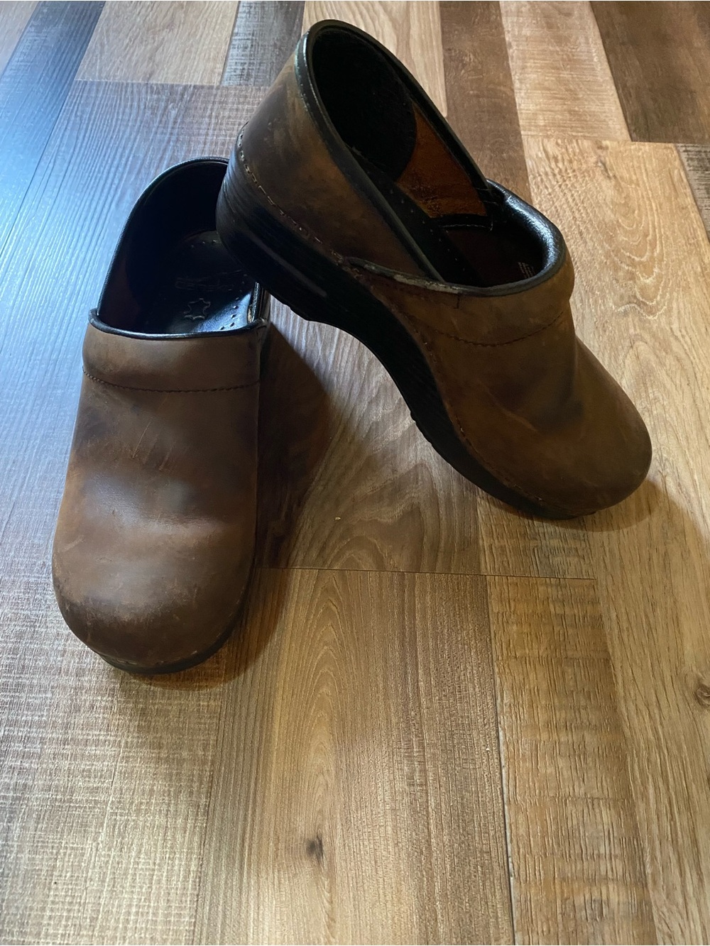 Dansko Brown Leather Slip-On Clogs